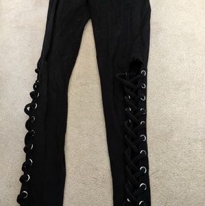Lace up leggings